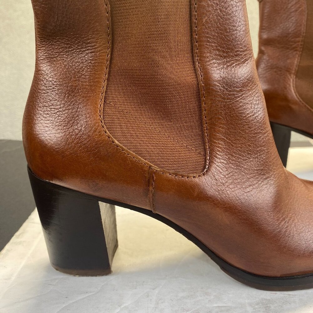 Cole Haan Brown Leather Boots Women’s Size 8 B Waterproof Heel Slip on - Picture 11 of 13